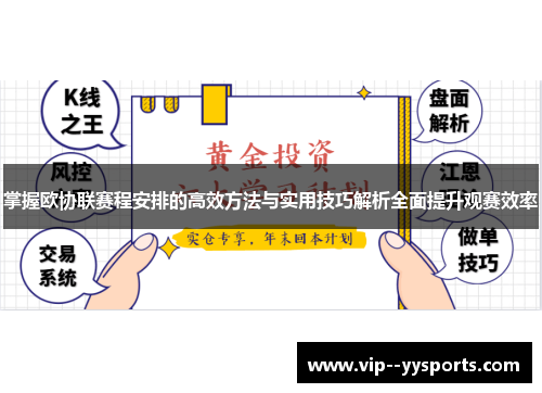 掌握欧协联赛程安排的高效方法与实用技巧解析全面提升观赛效率
